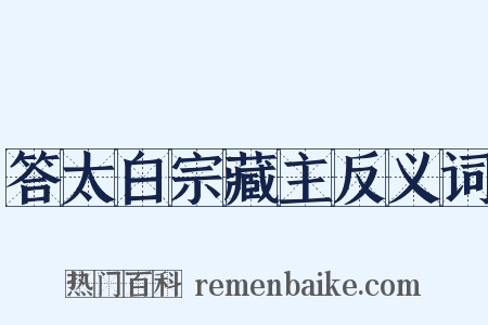答太白宗藏主反义词是什么意思的图片